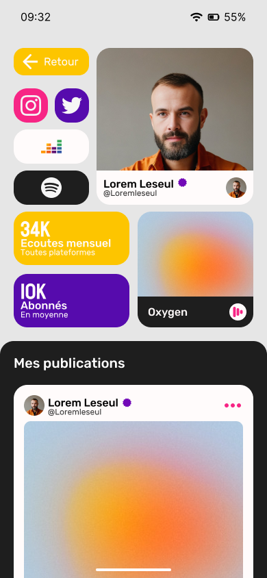 page profil de l'utilisateur